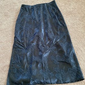 Wild Fable Black Floral Midi Skirt